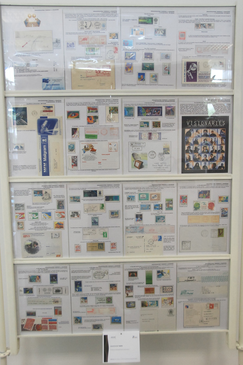 Panou timbre cu istoria comunicatiilor